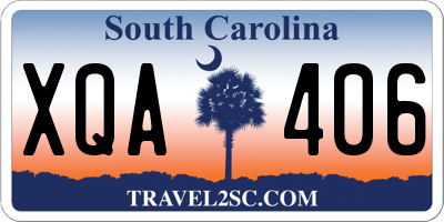 SC license plate XQA406