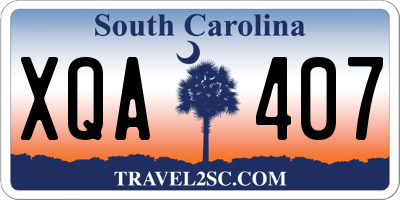 SC license plate XQA407