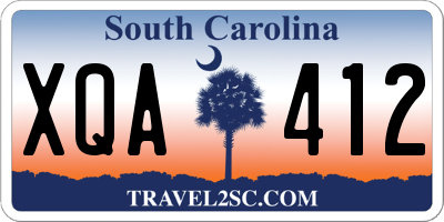 SC license plate XQA412