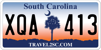 SC license plate XQA413