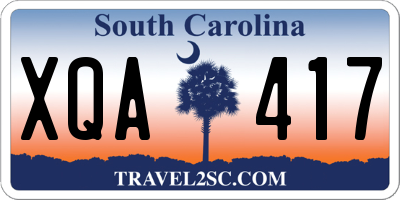 SC license plate XQA417