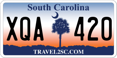 SC license plate XQA420