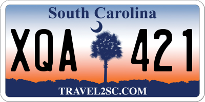 SC license plate XQA421