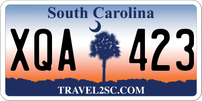 SC license plate XQA423