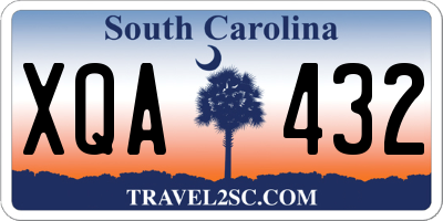 SC license plate XQA432