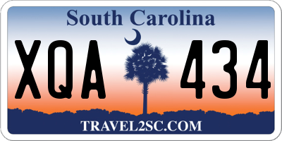 SC license plate XQA434