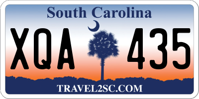 SC license plate XQA435
