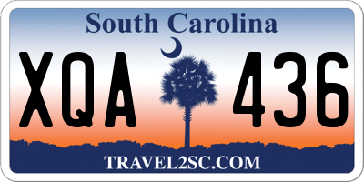 SC license plate XQA436