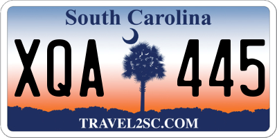 SC license plate XQA445