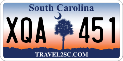 SC license plate XQA451
