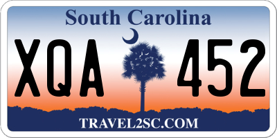 SC license plate XQA452