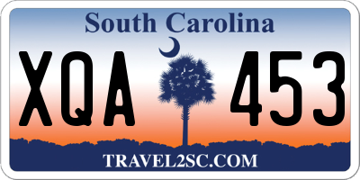 SC license plate XQA453