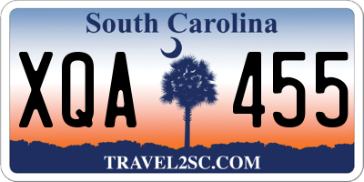 SC license plate XQA455