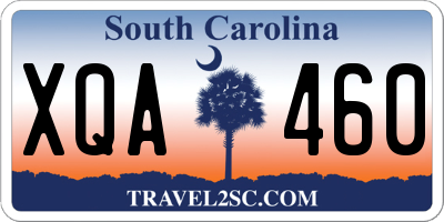 SC license plate XQA460