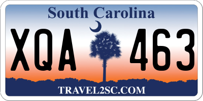 SC license plate XQA463