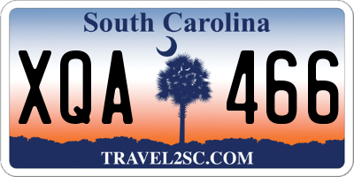 SC license plate XQA466