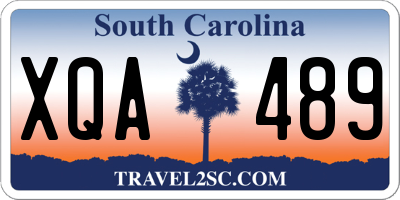 SC license plate XQA489