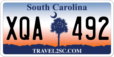 SC license plate XQA492