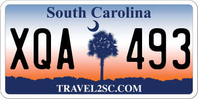 SC license plate XQA493