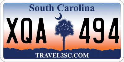 SC license plate XQA494