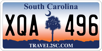 SC license plate XQA496