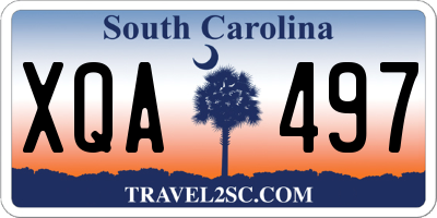 SC license plate XQA497