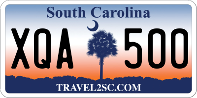 SC license plate XQA500