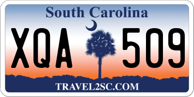 SC license plate XQA509