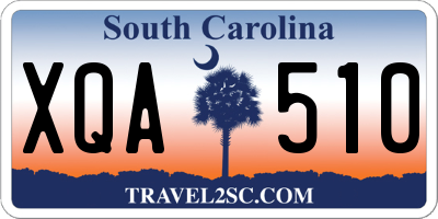 SC license plate XQA510