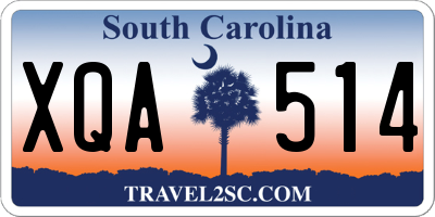 SC license plate XQA514