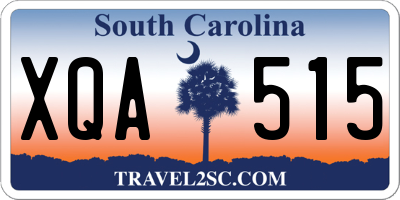 SC license plate XQA515