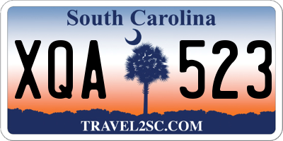 SC license plate XQA523