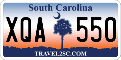 SC license plate XQA550