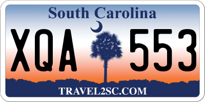 SC license plate XQA553