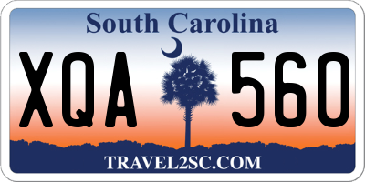 SC license plate XQA560