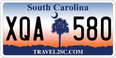 SC license plate XQA580