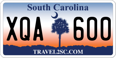 SC license plate XQA600