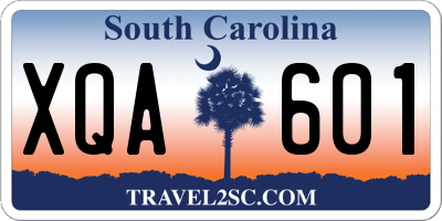 SC license plate XQA601