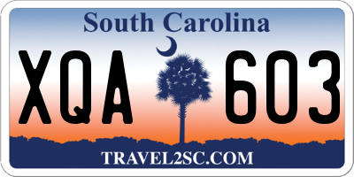 SC license plate XQA603