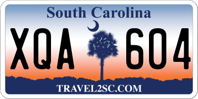 SC license plate XQA604
