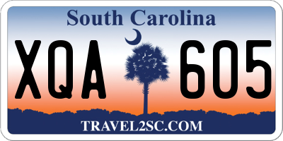 SC license plate XQA605