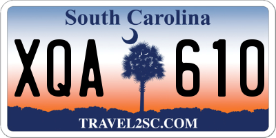 SC license plate XQA610