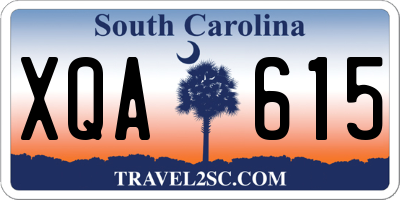 SC license plate XQA615