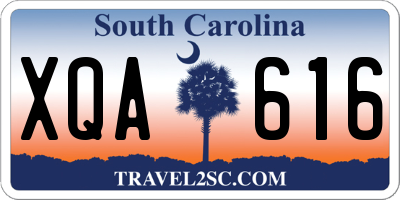 SC license plate XQA616