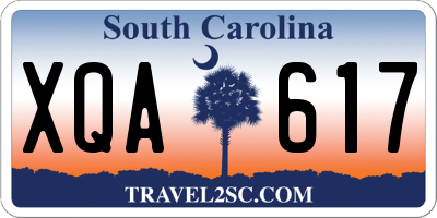 SC license plate XQA617
