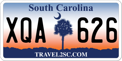 SC license plate XQA626