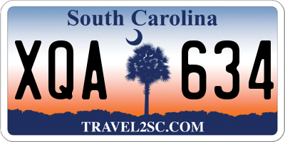 SC license plate XQA634