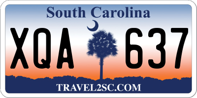 SC license plate XQA637