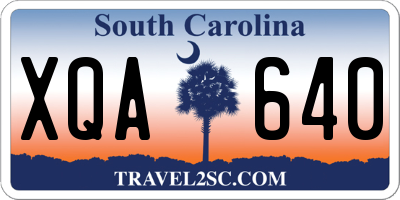 SC license plate XQA640