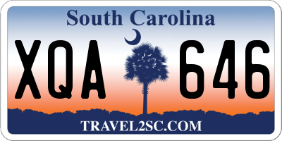 SC license plate XQA646